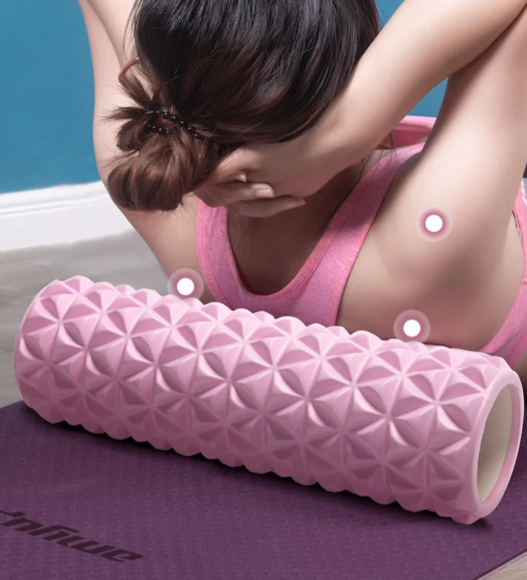 3D EVA foam hollow massage roller for yoga, muscle therapy, and sports rehabilitation.