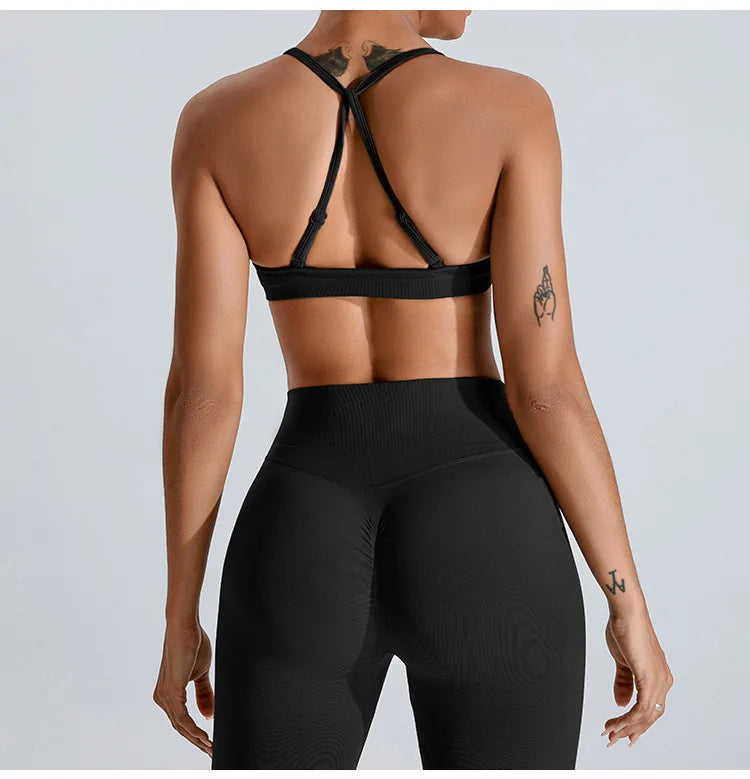 NCLAGEN Seamless Push-Up Sports Bra – High Support, Adjustable Straps, Yoga Top
