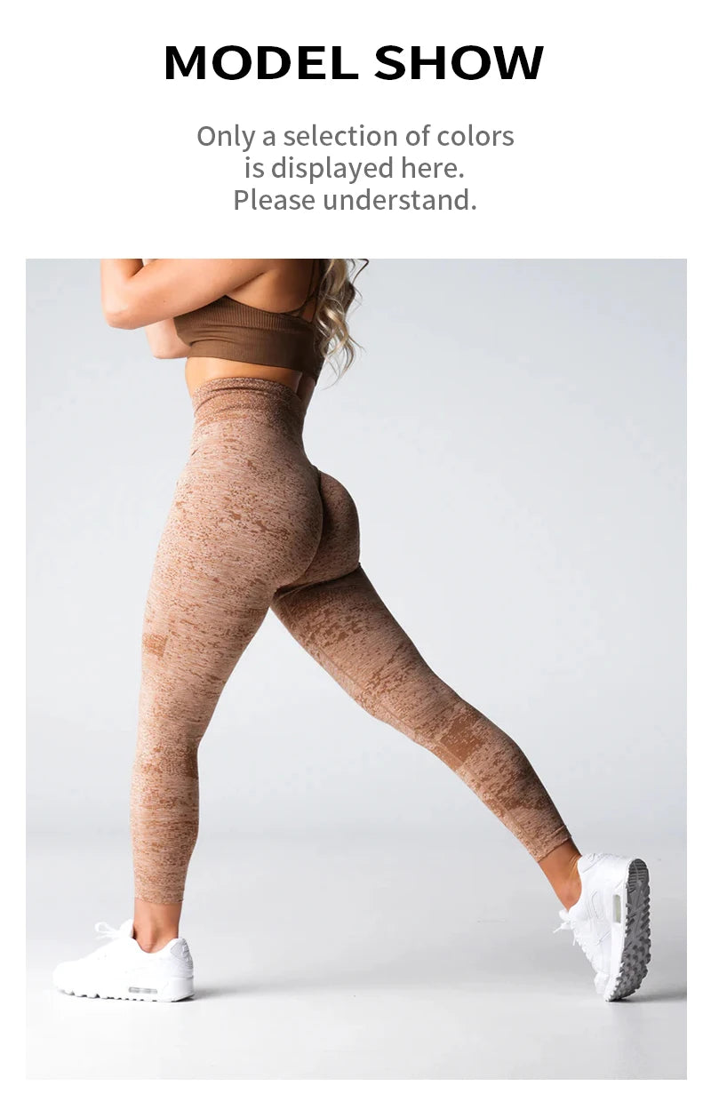 Kvinnors yogaleggings höftlyftande gym sömlösa sportbyxor hög midja fitnessleggings bubbelrumpa träning digital sömlös