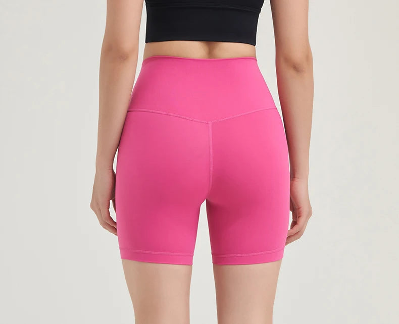 SOISOU Nylon Women's Shorts Gym Yoga Shorts Leggings High Waist Elastic Tight Breathable No Awkward Lines Women's Cycling Shorts