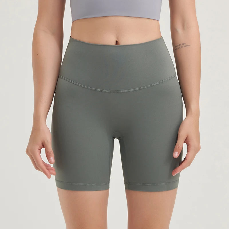 SOISOU Nylon Women's Shorts Gym Yoga Shorts Leggings High Waist Elastic Tight Breathable No Awkward Lines Women's Cycling Shorts