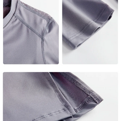 DRUR Long Sleeve Mesh Yoga Top - Loose Fit Breathable Workout Tee