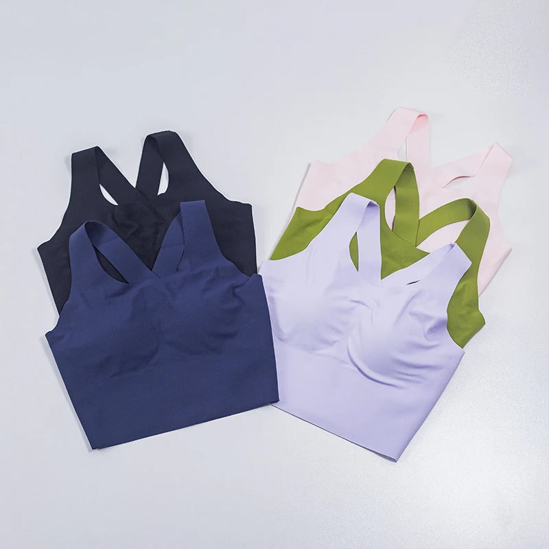 Women's Fitness Wear – Shock-Absorbing Yoga Bra with Wide Straps