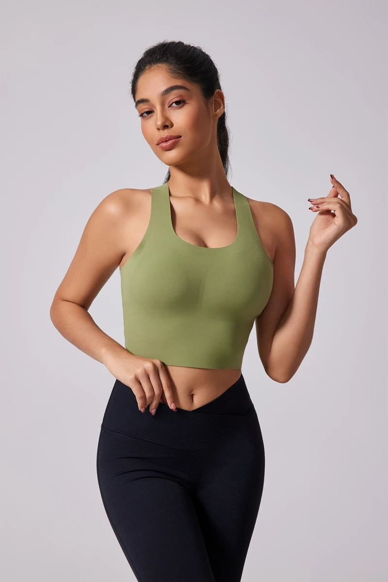 Women's Fitness Wear – Shock-Absorbing Yoga Bra with Wide Straps