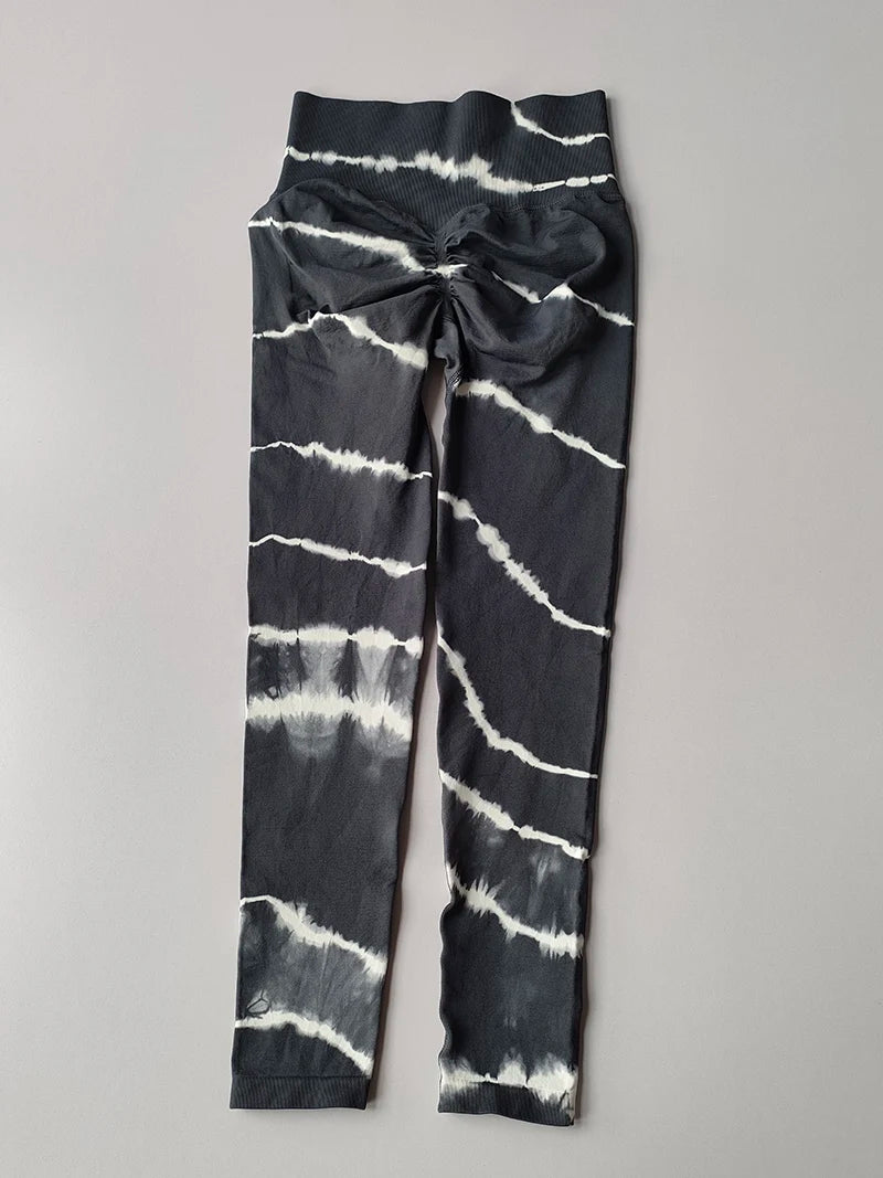 Tie-Dye High-Waist Yoga Leggings for Women Seamless Gym Sports Workout Tights Fitness Running Leggings