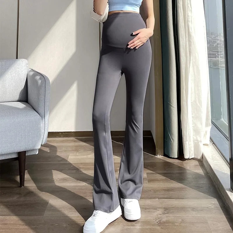 Maternity Flared Yoga Pants - Summer Thin Casual Shark Pants for Pregnancy