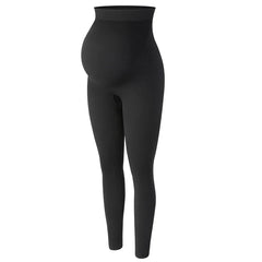 High-Waist Knitted Maternity Yoga Pants - Belly Support Body Shaper