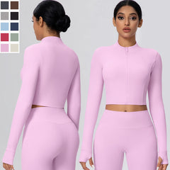Slim Casual Zipper Yoga Jacket | Long Sleeve Gym Top | Befit