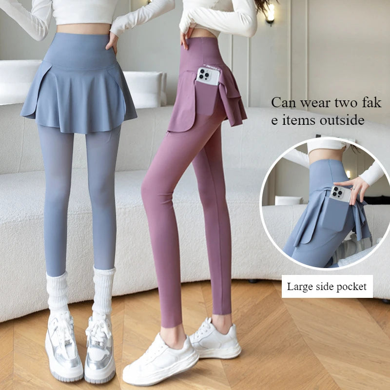 Two-Piece Seamless Fitness Leggings | Yoga Pants with Pocket | Befit
