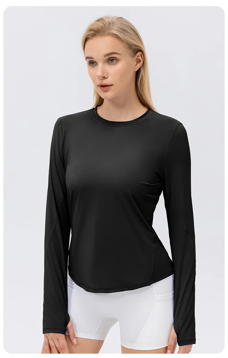 Women's Ice Silk Yoga Wear | Breathable Running Long-Sleeve | Befit