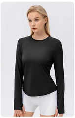Women's Ice Silk Yoga Wear | Breathable Running Long-Sleeve | Befit