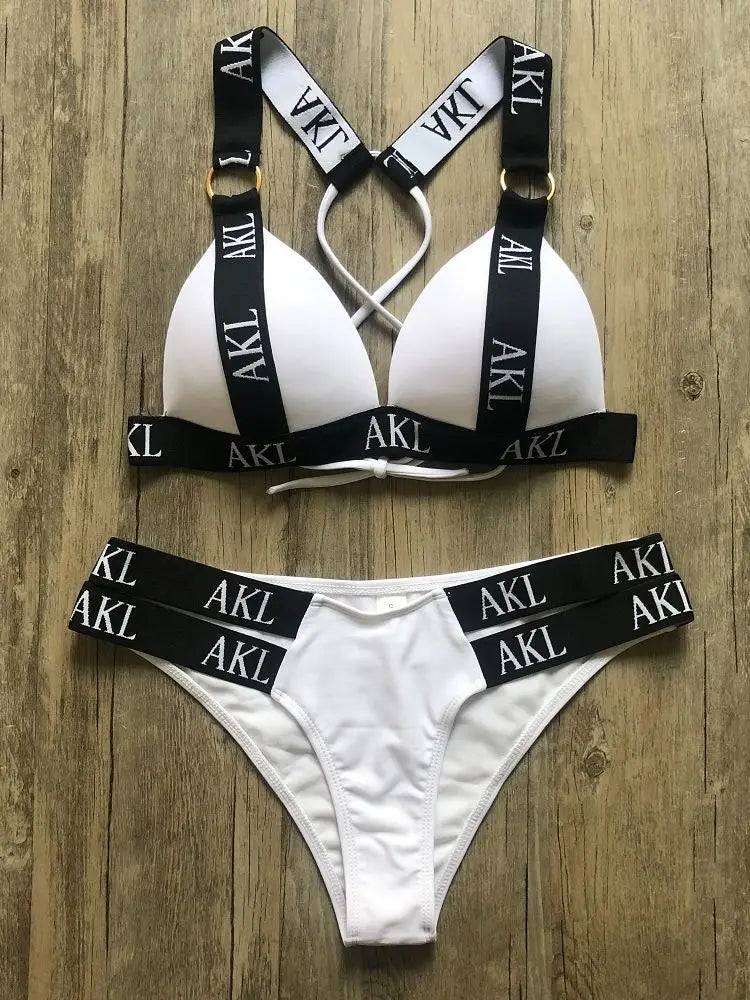 Women's Push-Up Printed Bikini | Lace-Up Mini Thong Swimwear | Befit