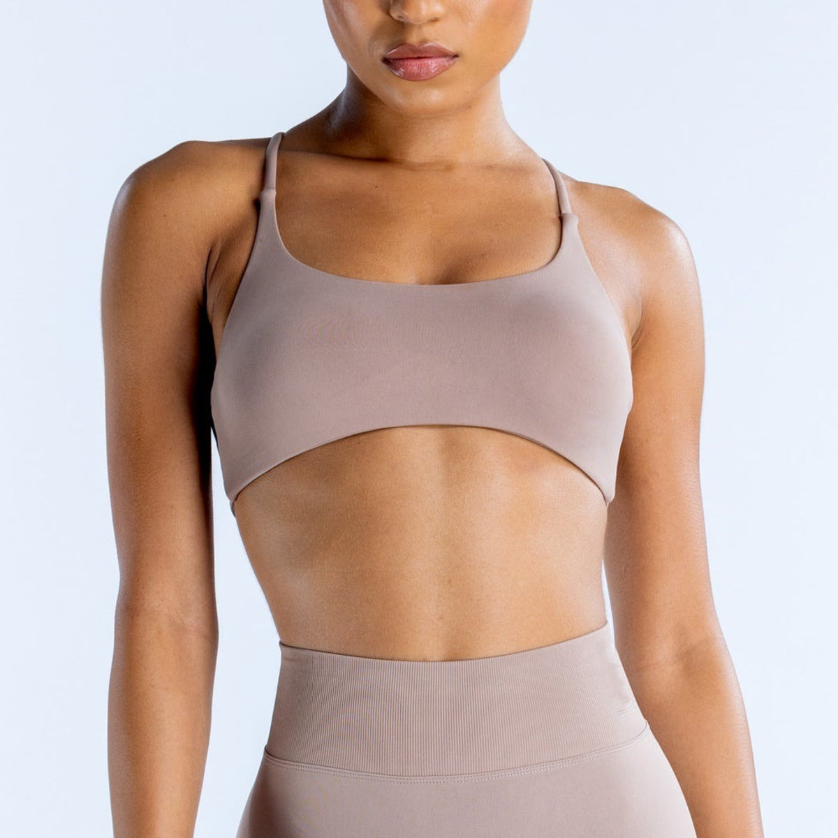 NCLAGEN Twist Back High Support Sports Bra – Seamless Push-Up Gym Top