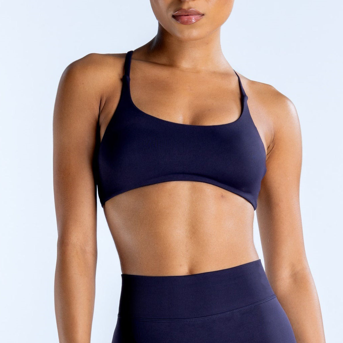 NCLAGEN Twist Back High Support Sports Bra – Seamless Push-Up Gym Top